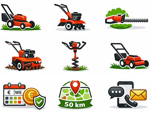 Location de materiel de jardinage et de motoculture en Gironde.